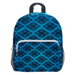 Pattern Texture Geometric Blue Kids  Age 5-10 Lightweight School Backpack With Side Pockets by anzea