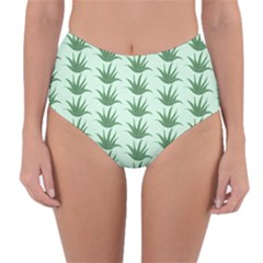 Aloe Plants Pattern Scrapbook Reversible High-waist Bikini Bottoms