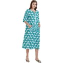 Background Pattern Colored Women s Cotton 3/4 Sleeve Nightgown View3