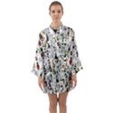 Bottle Chic Print Patterns Long Sleeve Satin Kimono View1