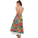 floral and leaves pattern Backless Maxi Beach Dress View2