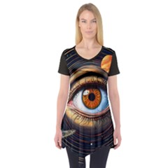 Eye Of The Universe (ai) Short Sleeve Tunic  by dflcprintsclothing