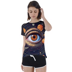 Eye Of The Universe (ai) Short Sleeve Open Back T-shirt by dflcprintsclothing