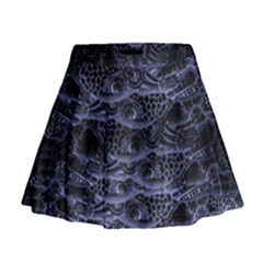 Aliens Entrails – Dark Blue Print Pattern Design Mini Flare Skirt by dflcprintsclothing