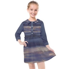 Twilight Serenade Print Kids  Quarter Sleeve Shirt Dress by dflcprintsclothing