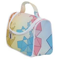 Background Pastel Geometric Lines Satchel Handbag by anzea