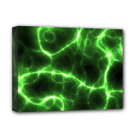 Lightning Electricity Pattern Green Deluxe Canvas 16  X 12  (stretched)  by anzea