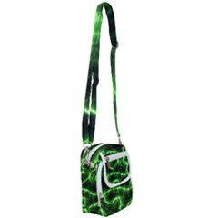 Lightning Electricity Pattern Green Shoulder Strap Belt Bag by anzea