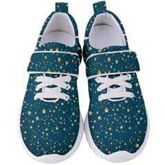 Star Golden Pattern Christmas Design White Gold Women s Velcro Strap Shoes by Apen