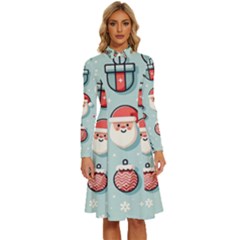 Christmas Decoration Angel Long Sleeve Shirt Collar A-line Dress by Apen