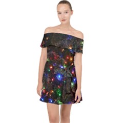 Christmas Lights Off Shoulder Chiffon Dress by Apen