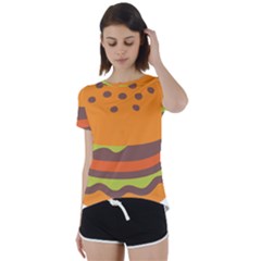 Hamburger Short Sleeve Open Back T-shirt by anzea