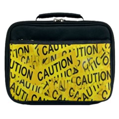 Caution Road Sign Cross Yellow Lunch Bag by anzea