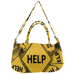 Caution Road Sign Help Cross Yellow Removable Strap Handbag by anzea