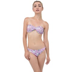 Beautiful Cute Animals Pattern Pink Classic Bandeau Bikini Set by Grandong