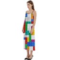 Colorful Bricks, Bricks, Colorful, Colors, Games, Lego, Rainbow Casual Spaghetti Strap Midi Dress View2