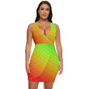 Orange Green Gradient Hunter Draped Bodycon Dress View1