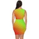 Orange Green Gradient Hunter Draped Bodycon Dress View4