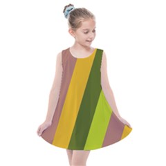 Autumn Harmony Geometric Style Print  Kids  Summer Dress by dflcprintsclothing