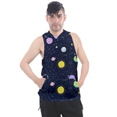 Aesthetic Outer Space Cartoon Art Men s Sleeveless Hoodie by Bedest