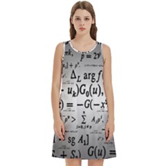 Math Formula Round Neck Sleeve Casual Dress With Pockets by Bedest