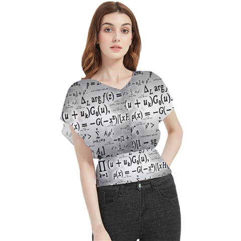 Math Formula Butterfly Chiffon Blouse by Bedest