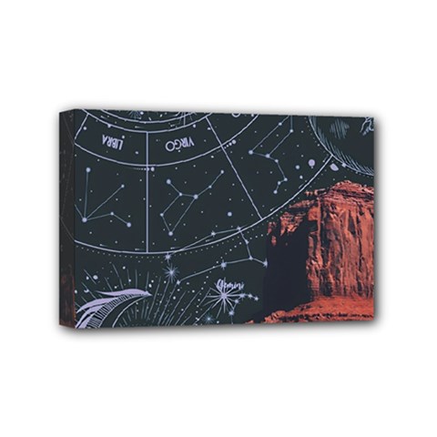 Astrology Surreal Surrealism Trippy Visual Art Mini Canvas 6  X 4  (stretched) by Bedest