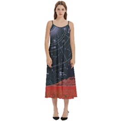 Astrology Surreal Surrealism Trippy Visual Art Casual Spaghetti Strap Midi Dress by Bedest