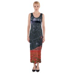 Astrology Surreal Surrealism Trippy Visual Art Fitted Maxi Dress by Bedest