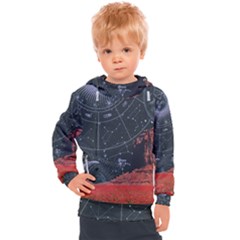 Astrology Surreal Surrealism Trippy Visual Art Kids  Hooded Pullover by Bedest