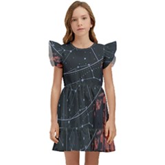 Astrology Surreal Surrealism Trippy Visual Art Kids  Winged Sleeve Dress by Bedest