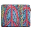 Artistic Psychedelic Hippie Peace Sign Trippy 17  Vertical Laptop Sleeve Case With Pocket View2