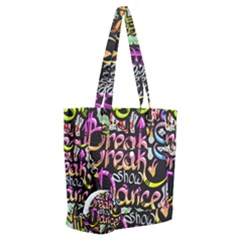 Graffiti Word Seamless Pattern Everyday Shoulder Bag With Pouch Bag