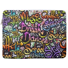 Graffiti Word Seamless Pattern 17  Vertical Laptop Sleeve Case With Pocket by Bedest