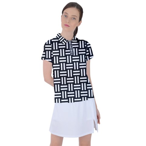 Frets Mosaic Pattern Geometric Women s Polo T-shirt by Bedest