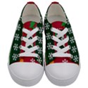 Christmas Time Pattern Christmas Ornament Kids  Low Top Canvas Sneakers View1