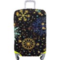 Gold Teal Snowflakes Gold Abstract Christmas Luggage Cover (Large) View1