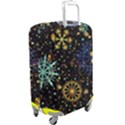 Gold Teal Snowflakes Gold Abstract Christmas Luggage Cover (Large) View2