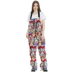 Pattern Kitten Christmas Women s Front Zip Ski And Snowboard Bib Pants by Bedest