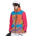 Bright and variegated multicolored  brush strokes Men s Multi Pockets Zip Ski and Snowboard Waterproof Breathable Jacket View2