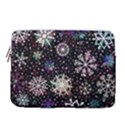 Shiny Winter Snowflake Abstract Christmas Cold Crystal December 14  Vertical Laptop Sleeve Case With Pocket View1