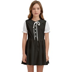 Elegnat Bw Print Kids  Sweet Collar Dress by dflcprintsclothing