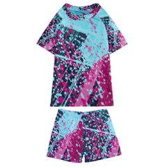 Colorful Splashes Grunge, Abstract Art Kids  Swim T-shirt And Shorts Set by kyorashop23