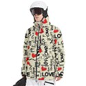 Love Abstract Background Love Textures Men s Multi Pockets Zip Ski and Snowboard Waterproof Breathable Jacket View2