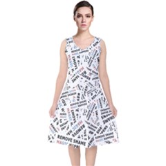 Embrace The Magic Inspirational Phrase Pattern V-neck Midi Sleeveless Dress  by dflcprintsclothing