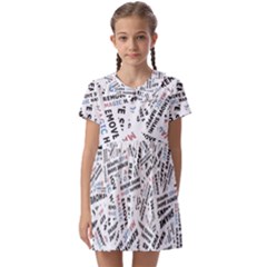 Embrace The Magic Inspirational Phrase Pattern Kids  Asymmetric Collar Dress by dflcprintsclothing