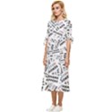 Embrace The Magic Inspirational Phrase Pattern Bow Sleeve Chiffon Midi Dress View2