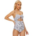 Embrace The Magic Inspirational Phrase Pattern Knot Front One-Piece Swimsuit View3