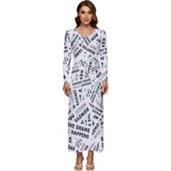 Embrace The Magic Inspirational Phrase Pattern Long Sleeve Longline Maxi Dress by dflcprintsclothing