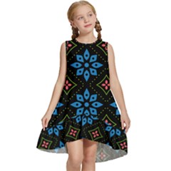 Flower Pattern Flora Floral Seamless Kids  Frill Swing Dress by Salmanaz77